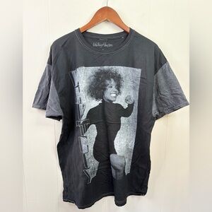 Whitney Houston graphic t-shirt 90s-inspired vintage-style size XL new grey